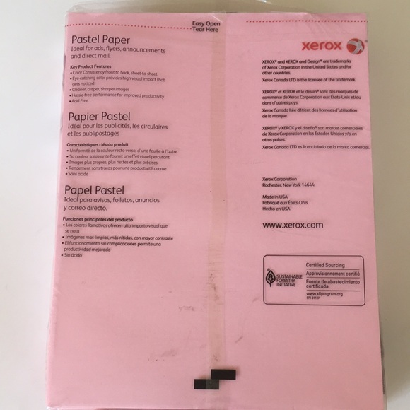 Xerox “ Pastel Paper”, 500 sheets, 20 lb, pink - Picture 2 of 5